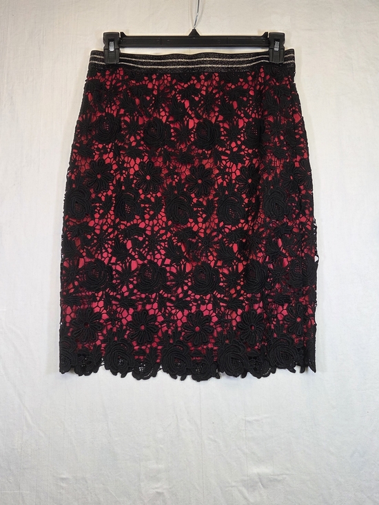 Talbots Dresses & Skirts - NWT RSVP by Talbots Black Lace Pencil Skirt Red 10. #0324